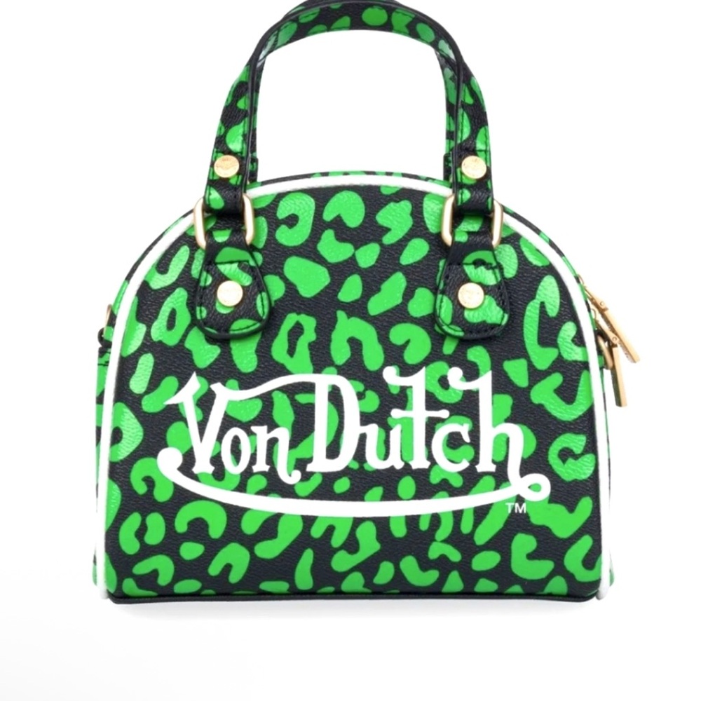 Von Dutch NWT Neon Green and Black Mini Bag